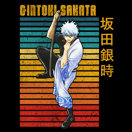 Koszulka Czarna Gintama WYBIERZ KOLOR KOSZULKI I FASON