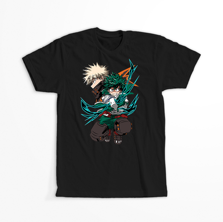 Koszulka Czarna My Hero Academia / Akademia bohaterów - WYBIERZ KOLOR KOSZULKI I FASON