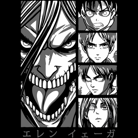 Koszulka Czarna Attack on titan WYBIERZ KOLOR KOSZULKI I FASON