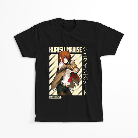 Koszulka Czarna - Steins;Gate - WYBIERZ KOLOR KOSZULKI I FASON