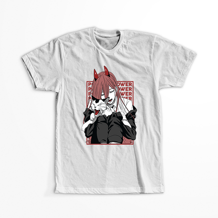 Koszulka Biała  Chainsaw Man WYBIERZ KOLOR KOSZULKI I FASON