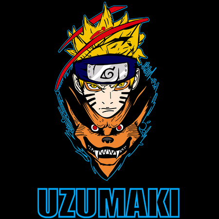 Koszulka Czarna Naruto / Boruto - WYBIERZ KOLOR KOSZULKI I FASON