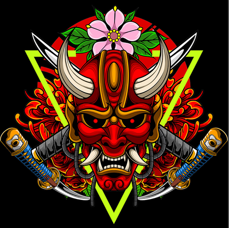 Koszulka Maska Samuraja WYBIERZ KOLOR KOSZULKI I FASON