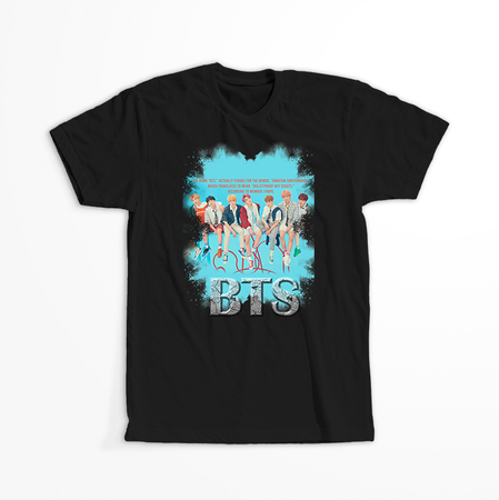 Koszulka Czarna BTS - WYBIERZ KOLOR KOSZULKI I FASON