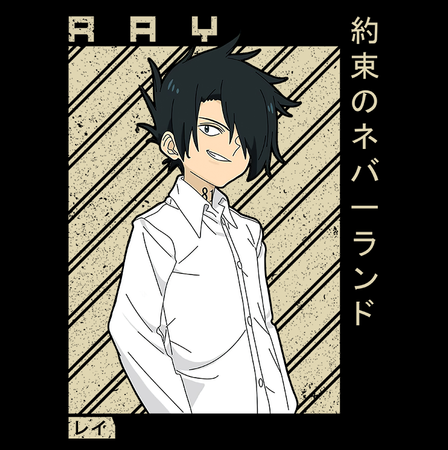 Koszulka Czarna - The Promised Neverland - WYBIERZ KOLOR KOSZULKI I FASON