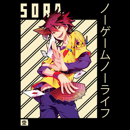 Koszulka Czarna No Game No Life - WYBIERZ KOLOR KOSZULKI I FASON