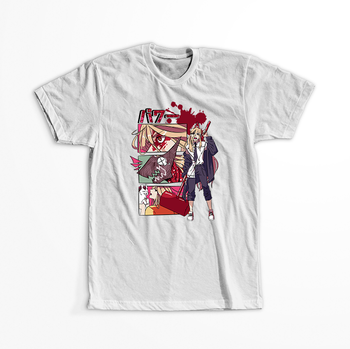 Koszulka Biała Chainsaw Man WYBIERZ KOLOR KOSZULKI I FASON