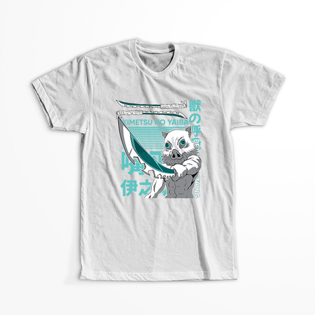 Koszulka Biała Demon Slayer / Kimetsu no Yaiba / Miecz zabójcy demonów - WYBIERZ KOLOR KOSZULKI I FASON
