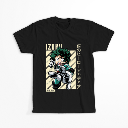 Koszulka Czarna My Hero Academia / Akademia bohaterów - WYBIERZ KOLOR KOSZULKI I FASON