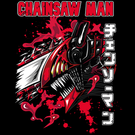 Koszulka Czarna Chainsaw Man WYBIERZ KOLOR KOSZULKI I FASON