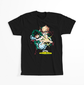 Koszulka Czarna My Hero Academia / Akademia bohaterów - WYBIERZ KOLOR KOSZULKI I FASON