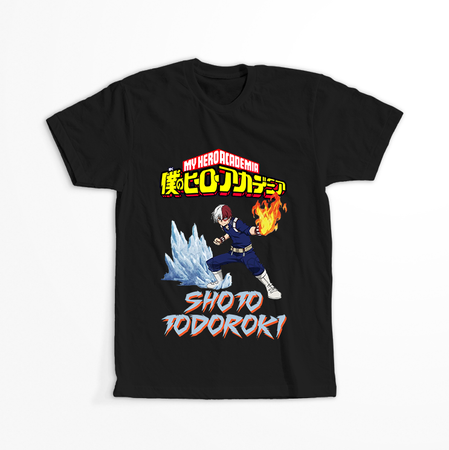 Koszulka Czarna My Hero Academia / Akademia bohaterów - WYBIERZ KOLOR KOSZULKI I FASON