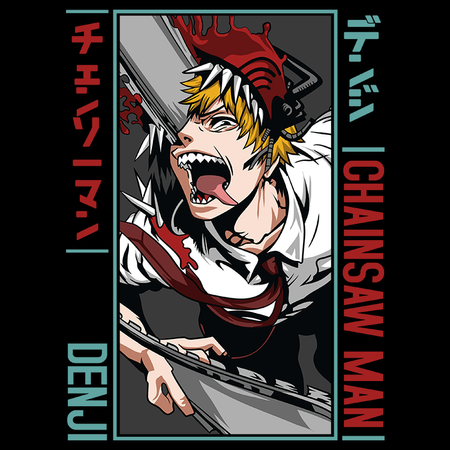 Koszulka Biała Chainsaw Man WYBIERZ KOLOR KOSZULKI I FASON