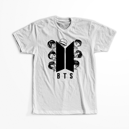 Koszulka Biała BTS - WYBIERZ KOLOR KOSZULKI I FASON