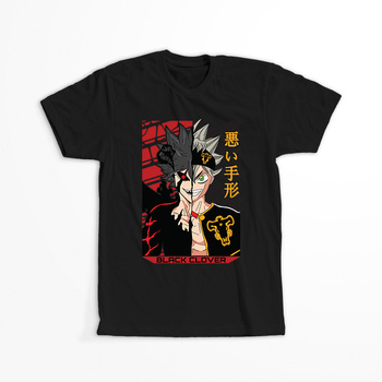 Koszulka Czarna -  Black Clover - WYBIERZ KOLOR KOSZULKI I FASON