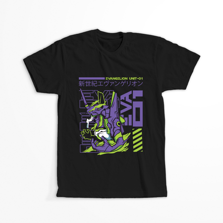 Koszulka Czarna Neon Genesis Evangelion - WYBIERZ KOLOR KOSZULKI I FASON