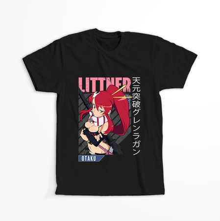 Koszulka Czarna Tengen Toppa Gurren Lagann  - WYBIERZ KOLOR KOSZULKI I FASON