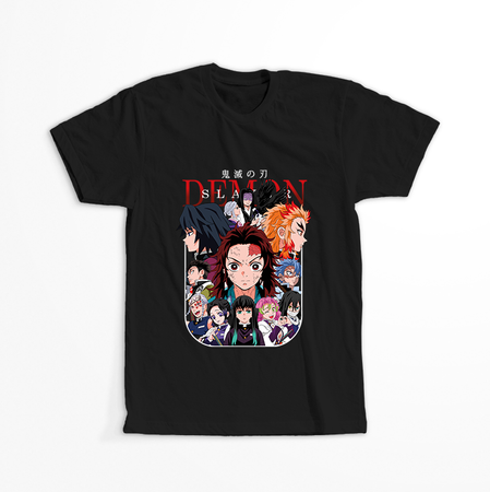 Koszulka Czarna Demon Slayer / Kimetsu no Yaiba / Miecz zabójcy demonów - WYBIERZ KOLOR KOSZULKI I FASON