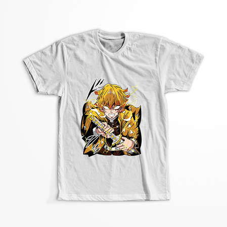 Koszulka Biała Demon Slayer / Kimetsu no Yaiba / Miecz zabójcy demonów - WYBIERZ KOLOR KOSZULKI I FASON