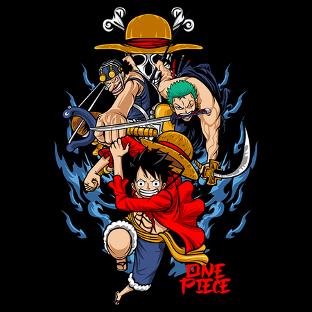 Koszulka Czarna One Piece - WYBIERZ KOLOR KOSZULKI I FASON