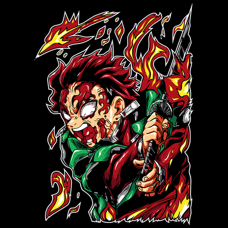 Koszulka Biała Demon Slayer / Kimetsu no Yaiba / Miecz zabójcy demonów - WYBIERZ KOLOR KOSZULKI I FASON