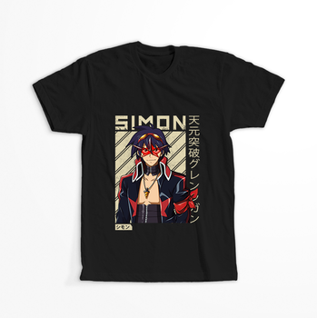 Koszulka Czarna Tengen Toppa Gurren Lagann  - WYBIERZ KOLOR KOSZULKI I FASON