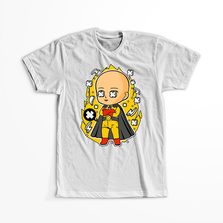 Koszulka Biała One-Punch Man - WYBIERZ KOLOR KOSZULKI I FASON