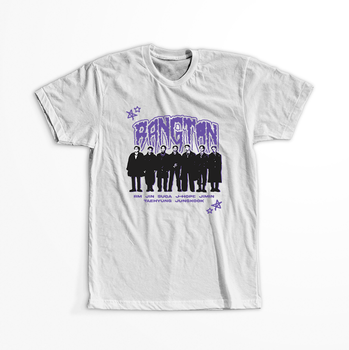 Koszulka Biała BTS - WYBIERZ KOLOR KOSZULKI I FASON