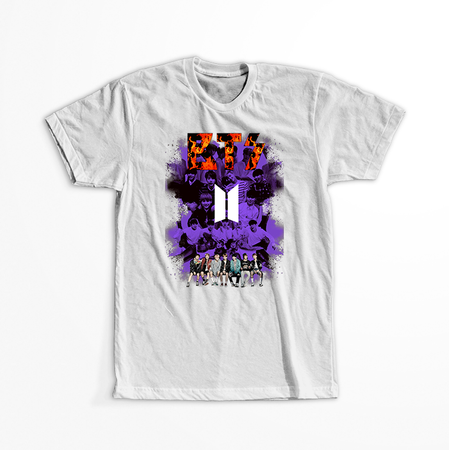 Koszulka Biała BTS - WYBIERZ KOLOR KOSZULKI I FASON