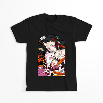 Koszulka Czarna Demon Slayer / Kimetsu no Yaiba / Miecz zabójcy demonów - WYBIERZ KOLOR KOSZULKI I FASON