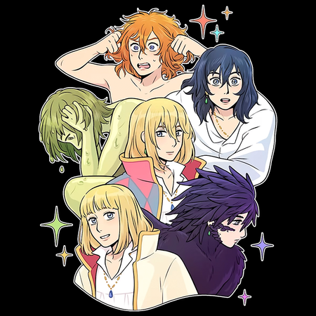 Koszulka Czarna - Howl's Moving Castle - WYBIERZ KOLOR KOSZULKI I FASON