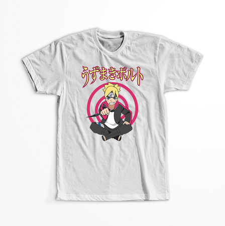 Koszulka Biała Naruto / Boruto - WYBIERZ KOLOR KOSZULKI I FASON