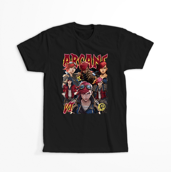 Koszulka Czarna - League of Legends & Arcane - WYBIERZ KOLOR KOSZULKI I FASON