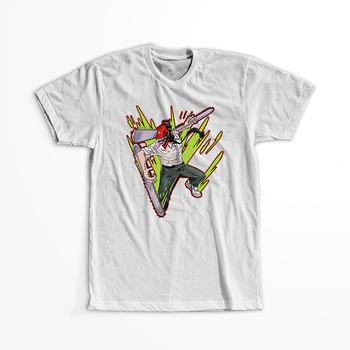 Koszulka Biała Chainsaw Man WYBIERZ KOLOR KOSZULKI I FASON