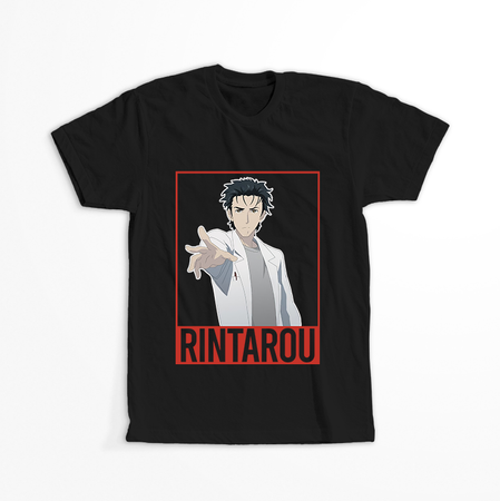 Koszulka Czarna - Steins;Gate - WYBIERZ KOLOR KOSZULKI I FASON