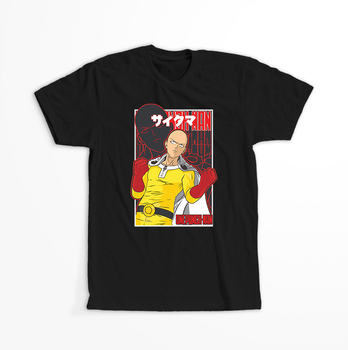 Koszulka Czarna One-Punch Man - WYBIERZ KOLOR KOSZULKI I FASON