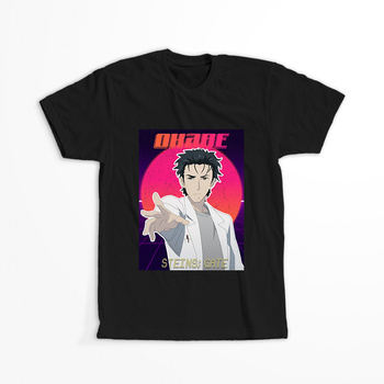 Koszulka Czarna - Steins;Gate - WYBIERZ KOLOR KOSZULKI I FASON