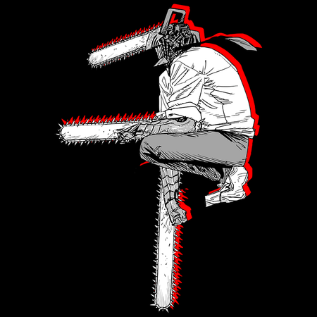 Koszulka Czarna Chainsaw Man WYBIERZ KOLOR KOSZULKI I FASON