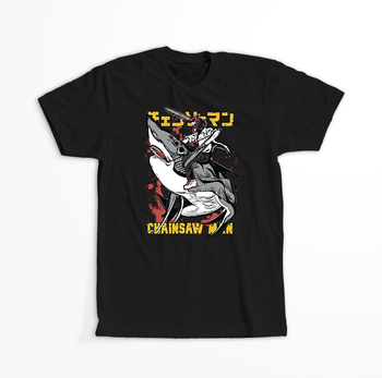 Koszulka Czarna Chainsaw Man WYBIERZ KOLOR KOSZULKI I FASON