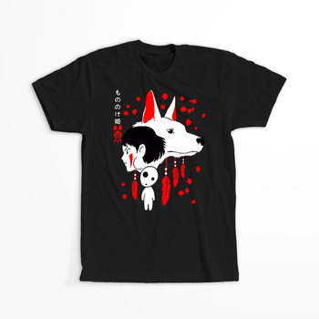 Koszulka Czarna - Princess Mononoke - WYBIERZ KOLOR KOSZULKI I FASON