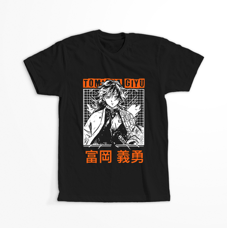 Koszulka Czarna Demon Slayer / Kimetsu no Yaiba / Miecz zabójcy demonów - WYBIERZ KOLOR KOSZULKI I FASON