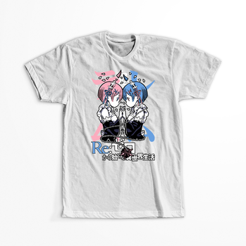 Koszulka Biała Re:Zero - WYBIERZ KOLOR KOSZULKI I FASON