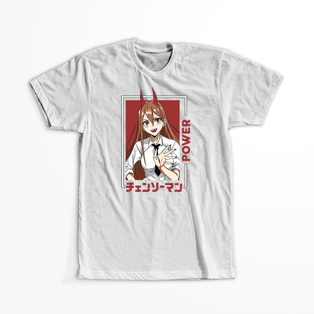 Koszulka Biała  Chainsaw Man WYBIERZ KOLOR KOSZULKI I FASON