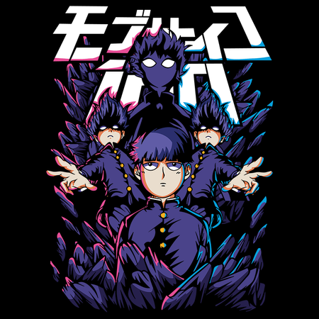 Koszulka Czarna - Mob Psycho 100 - WYBIERZ KOLOR KOSZULKI I FASON