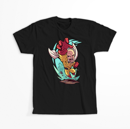 Koszulka Czarna One-Punch Man - WYBIERZ KOLOR KOSZULKI I FASON