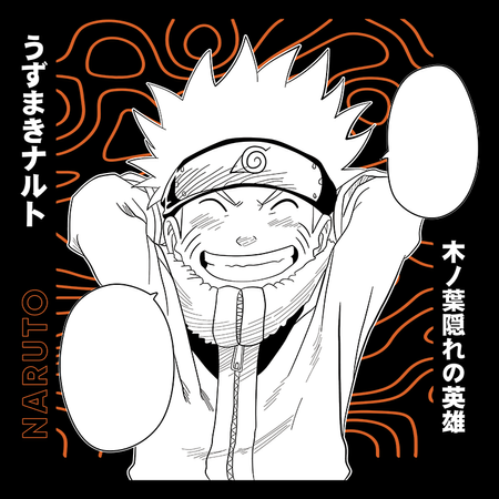 Koszulka Czarna Naruto / Boruto - WYBIERZ KOLOR KOSZULKI I FASON