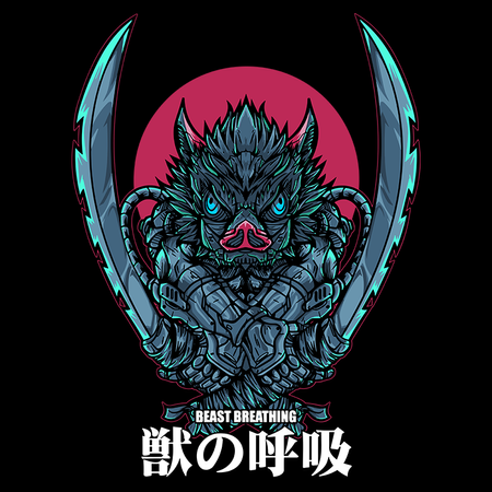 Koszulka Czarna Demon Slayer / Kimetsu no Yaiba / Miecz zabójcy demonów - WYBIERZ KOLOR KOSZULKI I FASON