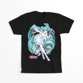 Koszulka Czarna Vocaloid Hatsune Miku - WYBIERZ KOLOR KOSZULKI I FASON