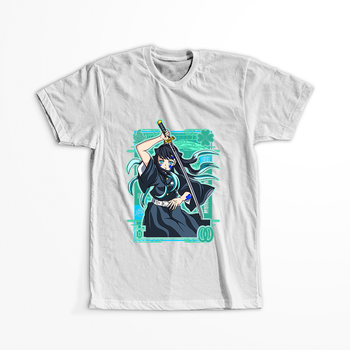 Koszulka Biała Demon Slayer / Kimetsu no Yaiba / Miecz zabójcy demonów - WYBIERZ KOLOR KOSZULKI I FASON