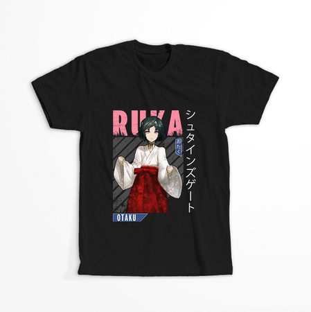 Koszulka Czarna - Steins;Gate - WYBIERZ KOLOR KOSZULKI I FASON